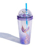 Gift - Online 02 / 1 PCS Children's 420ml Magical Mermaid Insulated Tumbler with Shimmering Glitter Lid