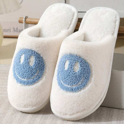 Gift - Online NEW 2024 Smile Smiley Happy Face Soft Cozy Fluffy Cute Indoor Shoes Slippers