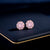 Gift - Online Pink Sparkling Beauty: S925 Sterling Silver Rotating Stud Earrings with Zirconia - Perfect for Women's Fashion