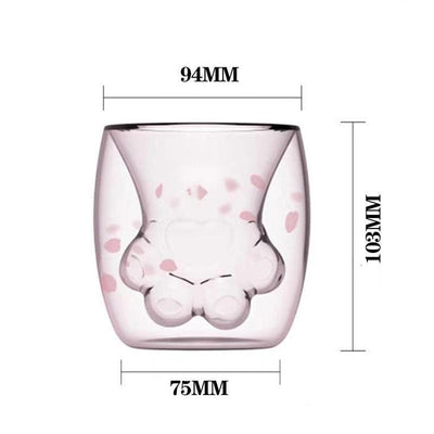 Gift - Online Starbucks Cute Cat's Claw Design Double Wall Tea Cup Coffee Cup Water Mug 250ml
