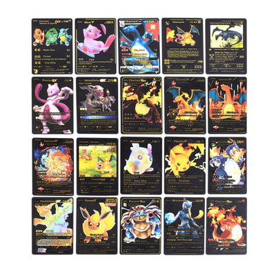 Gift - Online Pokemon Cards 55Pcs New Pokemon Card Metal Silver Gold Mint Vmax GX Charizard Collection Box