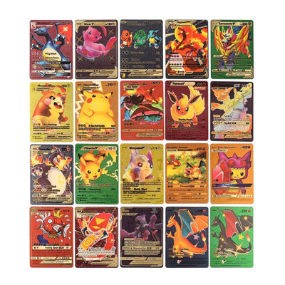 Gift - Online Pokemon Cards 55Pcs New Pokemon Card Metal Silver Gold Mint Vmax GX Charizard Collection Box