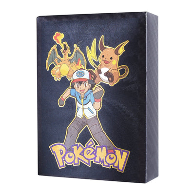 Gift - Online Pokemon Cards Black 55Pcs New Pokemon Card Metal Silver Gold Mint Vmax GX Charizard Collection Box