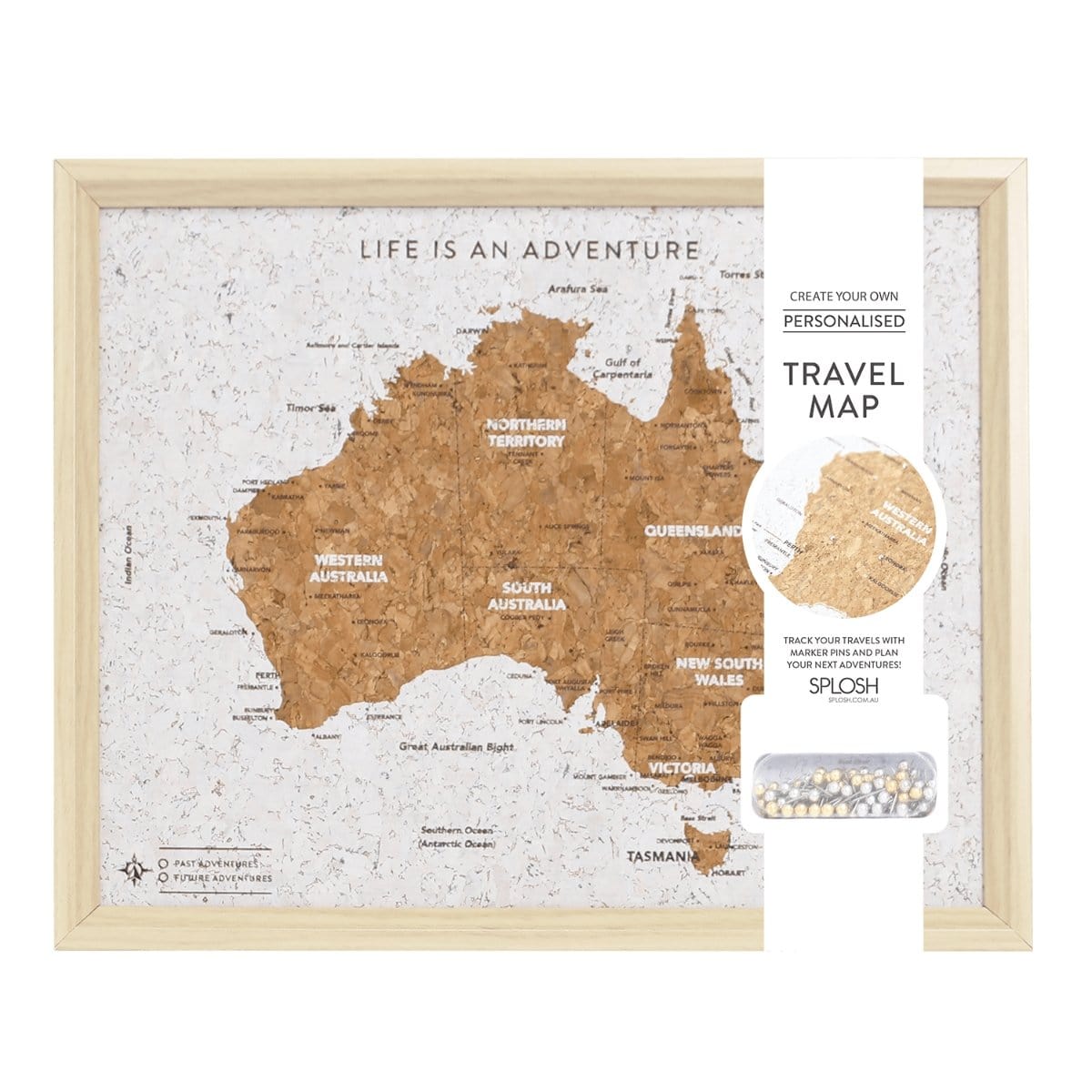 Home Wares Travel Board Australia Map Small - #TVB05 - Present