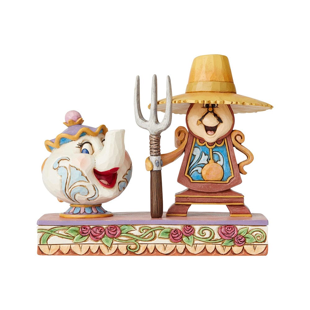 White Hill Traditions Figurines DISNEY TRADITIONS - BEAUTY & THE BEAST MRS POTTS & COGSWORTH - WORKIN ROUND THE CLOCK