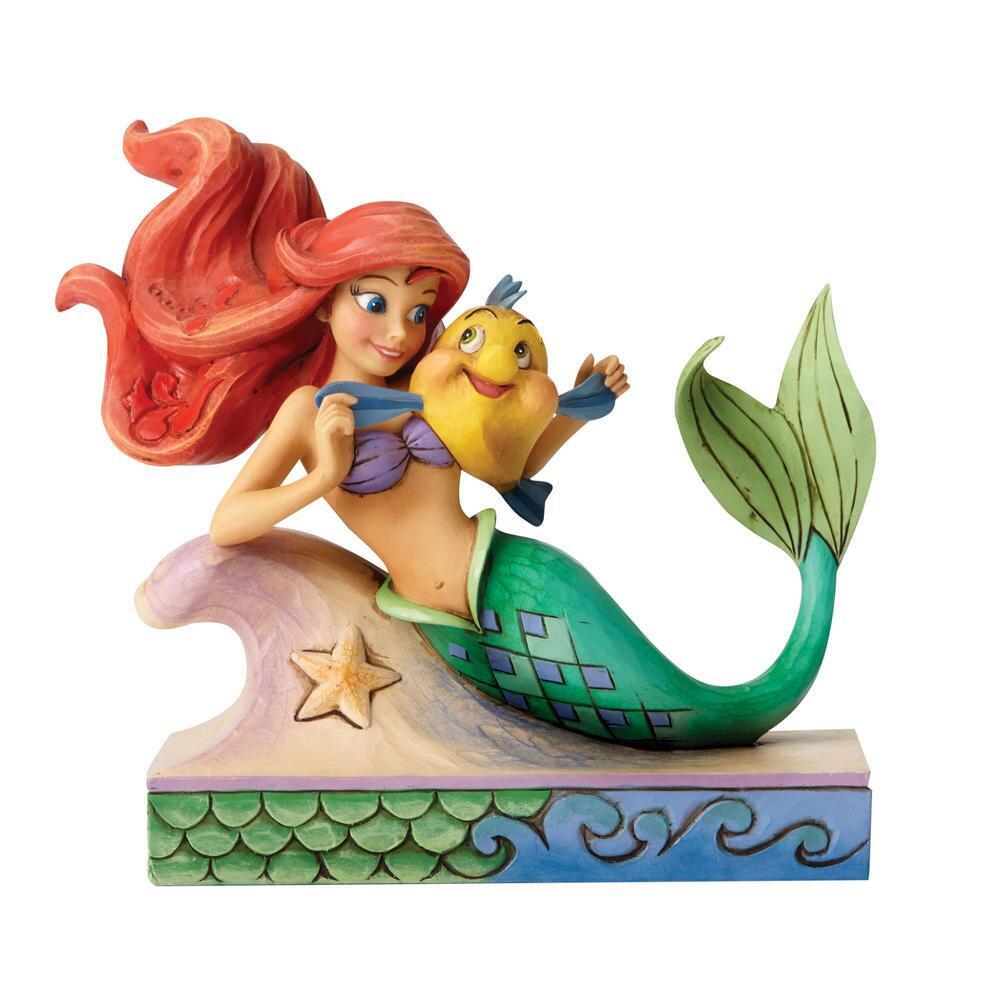 White Hill Traditions Figurines DISNEY TRADITIONS - THE LITTLE MERMAID ARIEL WITH FLOUNDER - FUN & FRIENDS
