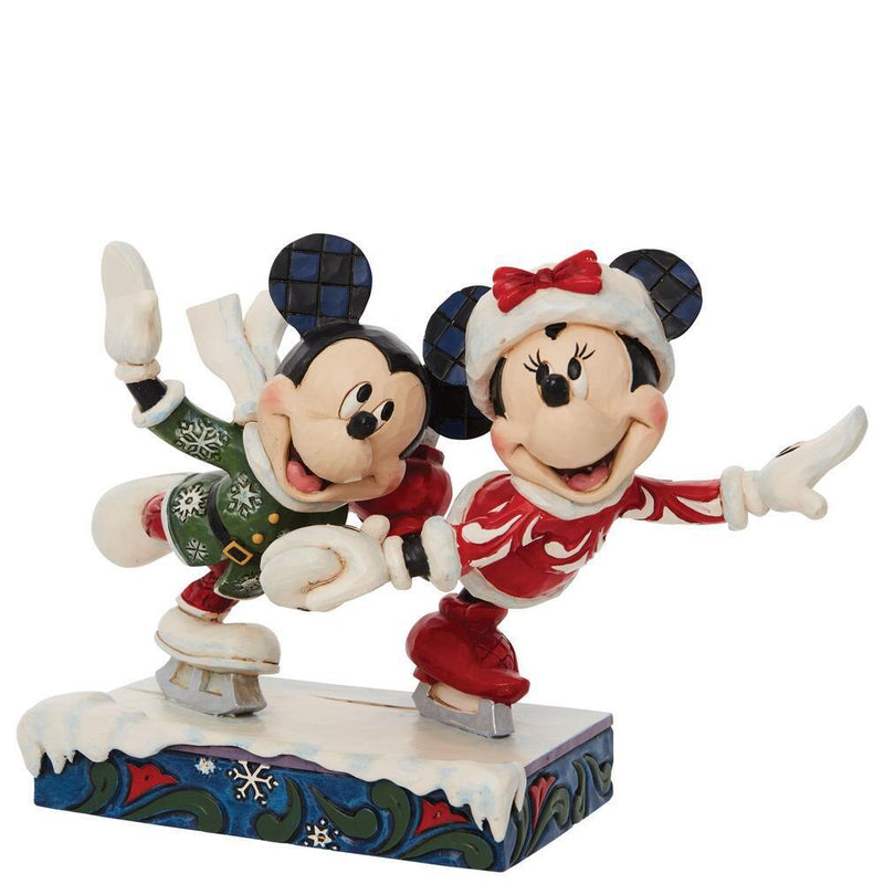 White Hill Traditions Figurines JIM SHORE DISNEY TRADITIONS - MICKEY AND MINNIE CHRISTMAS - ICE SKATING