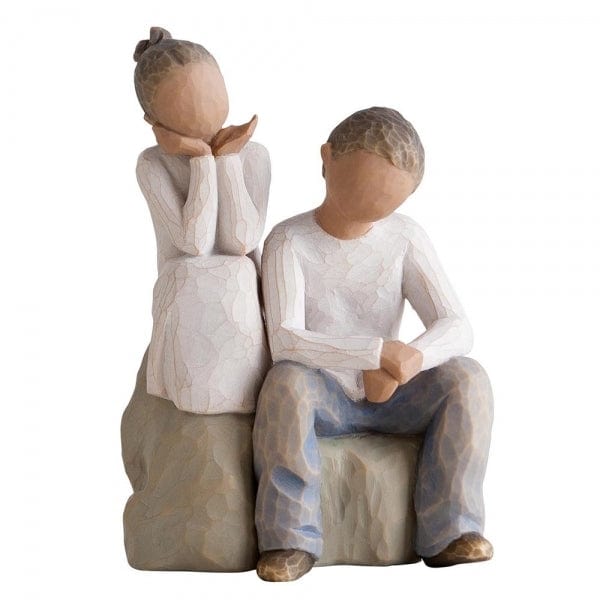 White Hill Willowtree Figurine WILLOW TREE - BROTHER AND SISTER (DARKER SKIN & HAIR) - #27352